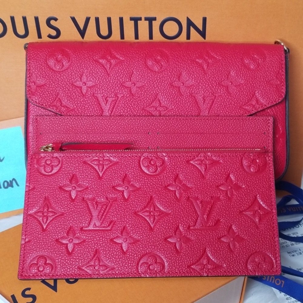 BNEW LOUIS VUITTON FELICIE EMPREINTE SCARLET RED - Picture 3 of 8